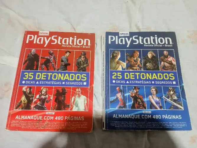 Almanaques PlayStation em Dois Volumes da Ed Europa ( Livros Azul e Vermelhoo 50 Detonados