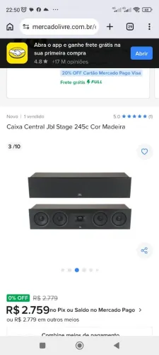 Caixa Central Jbl Stage 245c Cor Madeira<br>