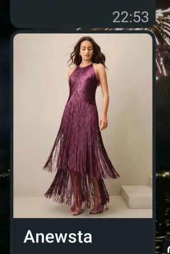 Vestido festa franja