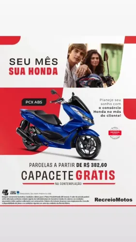 PCX 160 ABS 2026 - Parcelas a partir de R$ 382,60 + CAPACETE