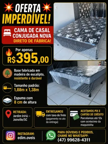 Cama de casal conjugada nova!
