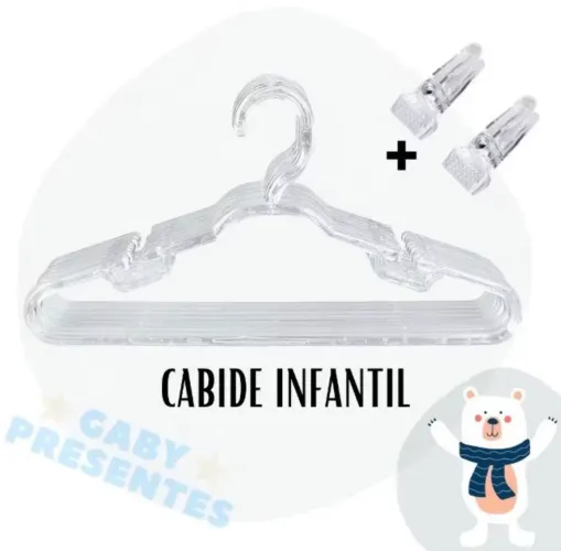 50 Cruzetas Infantis em Acrílico + 30 Presilhas Transparentes 