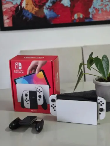 Console Nintendo Switch Oled 64GB Branco Perfeito com Caixa - Avalio troca com troco