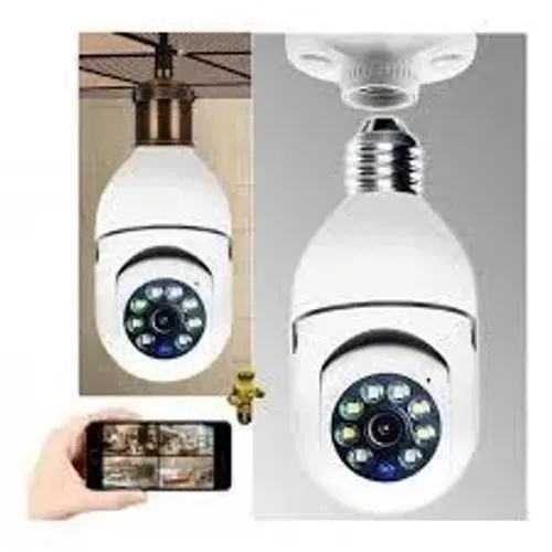 Camera Segurança Lampada 360 Giratoria com Visão Noturna