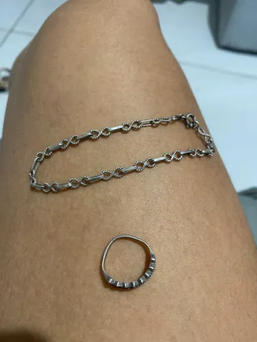 Pulseira e anel de prata