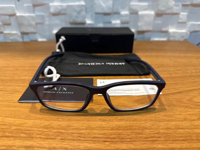 Armação Armani Exchange 3108U 8181 Azul Fosco Masculino ORIGINAL  