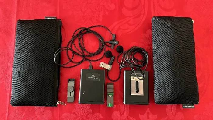 Kit 2 Microfones De Lapela Audio-technica Com Acessórios