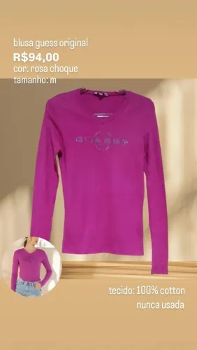 blusa guess original tamanho médio 