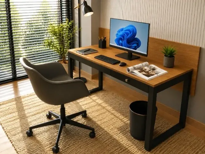 Mesa de Escritório Wood Industry Delluxe : L90cm x P45cm x A74cm
