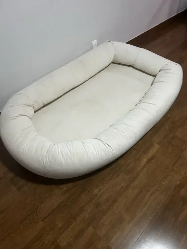 Puff Ninho - Cama Pet Humana Para Familia Sofá Caixa Cor Linho - 