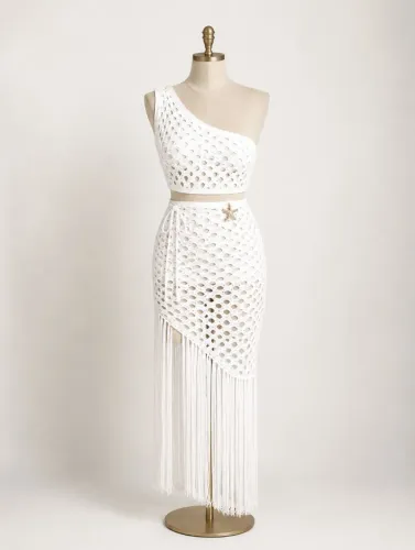 Vestido branco estilo praiano