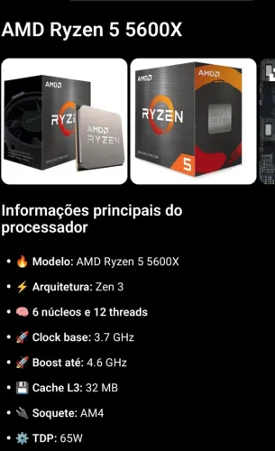Ryzen 5 5600x processador 