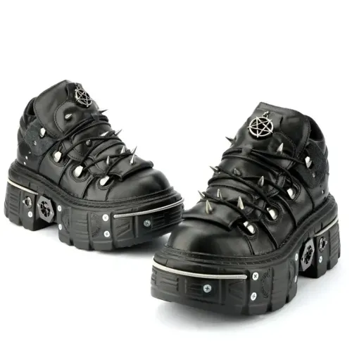 Tênis new rock vetements plataforma couro Spikes novo