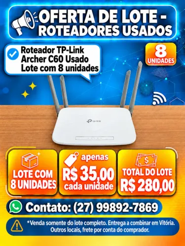 Roteador TP-Link Archer C60 (Usado) - Lote (8 unidades)