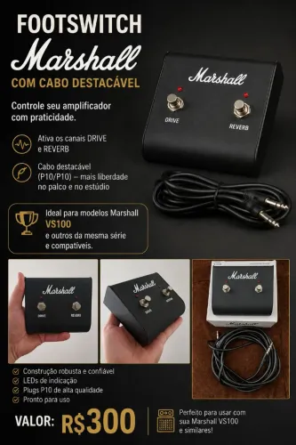 Pedal Controlador Marshall 2 Botões