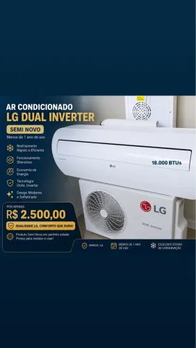 ar-condicionado de 18.000 BTUs LG dual inverte semi novo