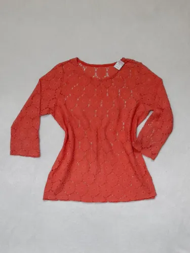 Blusa de Manga Longa de Renda Laranja - Tamanho M - [Bazar Social]