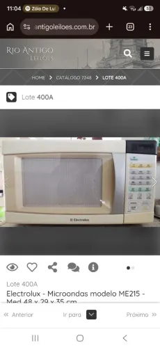 MICROONDAS ELECTROLUX