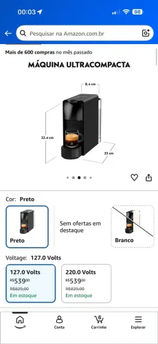 Cafeteira nespresso