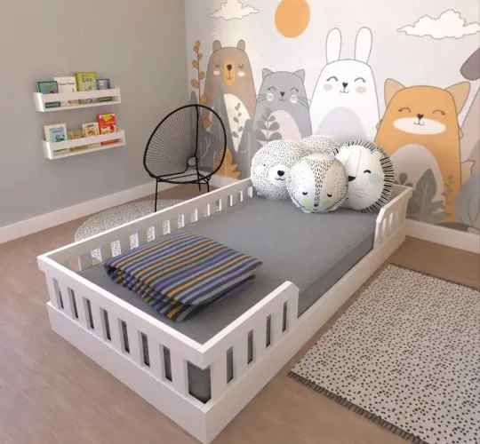 Cama Infantil Montessoriana Solteiro para criança