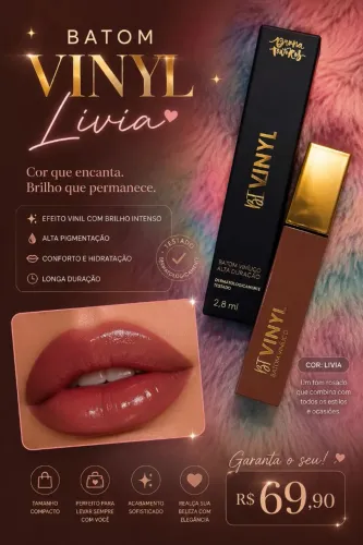 Batom Bt Vinyl Bruna Tavares cor Lívia