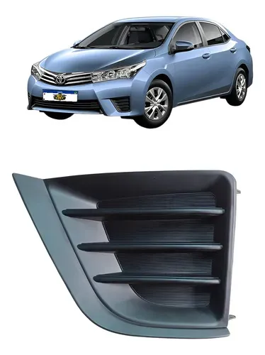 Grade Moldura Milha Esquerda Corolla 2015 2016 2017 Sem Furo Preto Esquerdo
