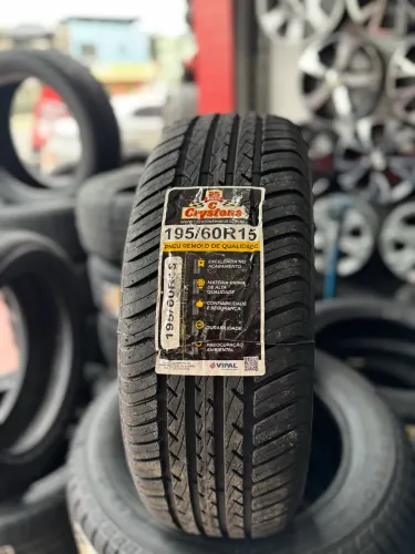 Pneu Crystone 195/60/15 Remold com borracha vipal (instalação grátis)