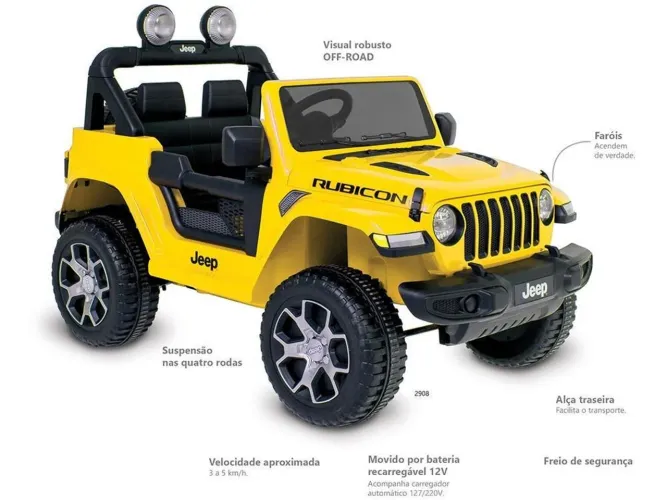 Carro Elétrico Infantil Jeep Wrang 12V