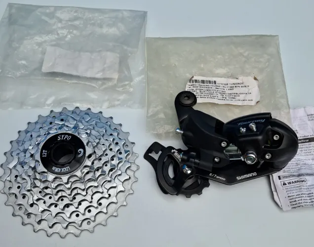NOVOS! KIT CÂMBIO SHIMANO TORNEY TY-300 6,7,8V É CASSETE SYPO 8V INDEX 