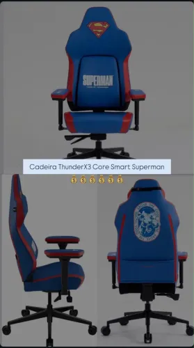 Cadeira gamer thunderx3 core smart superman lacrada na caixa