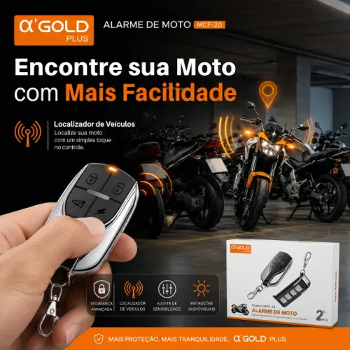 Alarme de Moto Antifurto 12V com 2 Controles A?Gold MCF-20