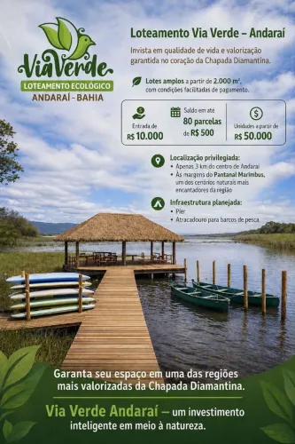 VENDO LOTES DE 2.OOO METROS QUADRADOS EM ANDARAÍ