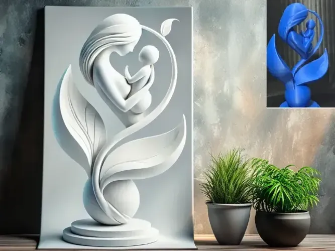 Decoração Mãe e Filho feito sob impressora 3D - decoração carinhosa