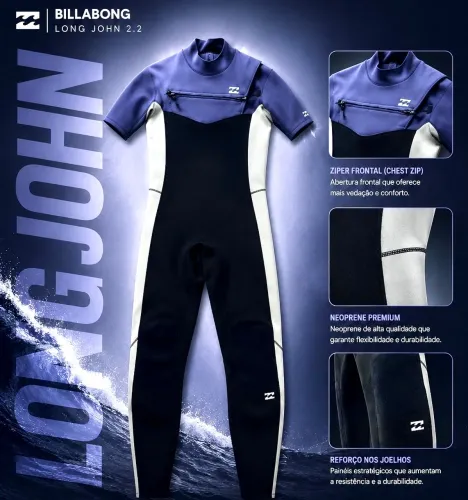 Long John Billabong Revolution 2/2mm Manga Curta