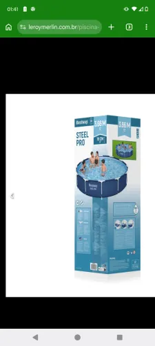 Piscina Estruturada Redonda 6.473L Steel Pro Bestway + kit de limpeza da piscina