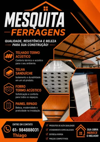 Telhas Sanduíche, Forro e Ferragens