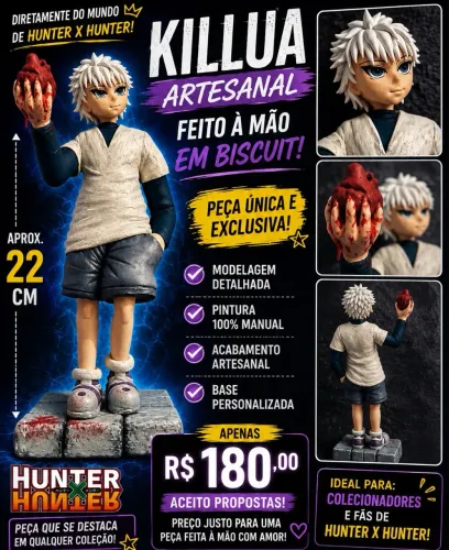 Killua hunter x hunter feito a mão em Biscuit