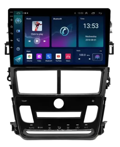 Central Multimídia 9" digital Android para Yaris 2019 a 2022 com carcaça de suporte