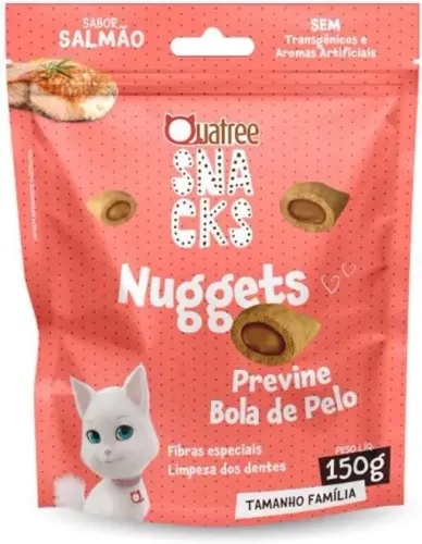Snack Quatree para Gatos Adultos Sabor Frango Bola de Pelo
