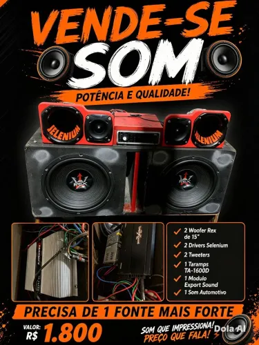 Som automotivo ou usar em casa