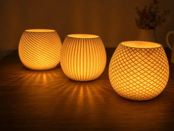 Kit 3 Vasos (acompanha velas em led)