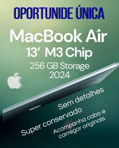 MacBook Air 13 _ chip M3 OPORTUNIDADE ÚNICA