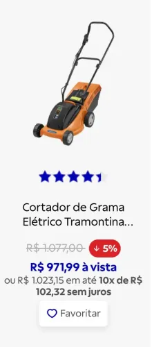 Cortador de Grama Elétrico Tramontina CE35P - Coletor Rígido 220V