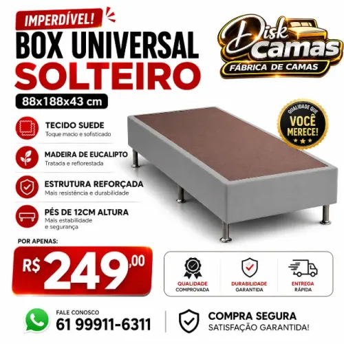 OFERTA RELÂMPAGO - BOX SOLTEIRO PREMIUM!