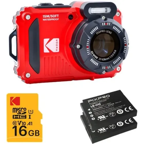 Câmera Kodak Pixpro WPZ2 - Red + 2 Baterias + microSD