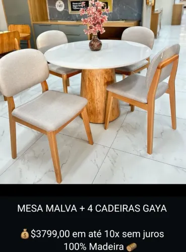 Mesa de Jantar Malva 4 cadeiras