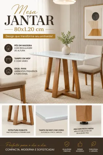 Mesa de Jantar 1,20 cm