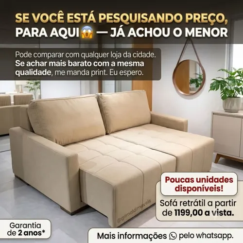 Sofá retrátil direto da fábrica