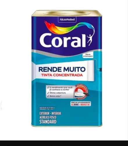 TINTA RENDE MUITO CONCENTRADA 18L BRANCO - CORAL