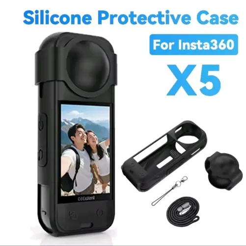 Capa protetora a prova de choque + base suporte de mesa para Câmera Insta 360 X5